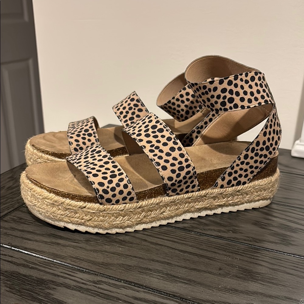 American Eagle Leopard Print Espadrille Sandals - image 1